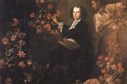 Mario Dei Fiori Self-Portrait with a Servant and Flowers Germany oil painting artist